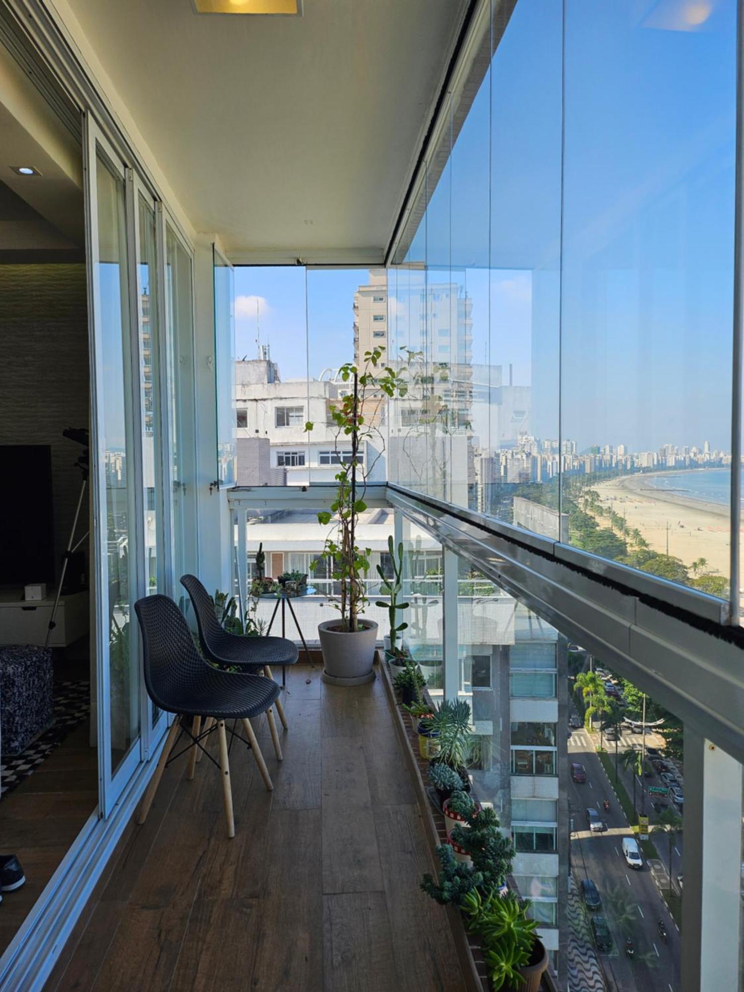 Apartamentos Na Praia Do Gonzaga Frente Mar Com Estacionamento 桑托斯 客房 照片